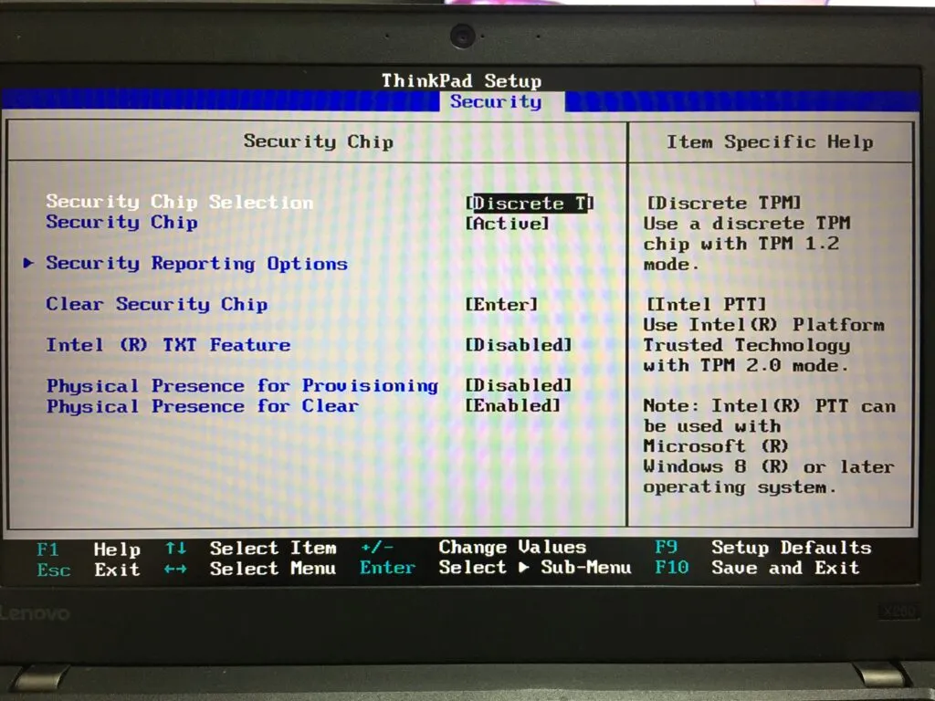 ThinkPad X260はTPM 2.0に対応している
