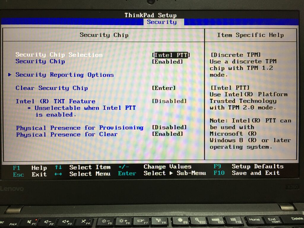 ThinkPad X260はTPM 2.0に対応している